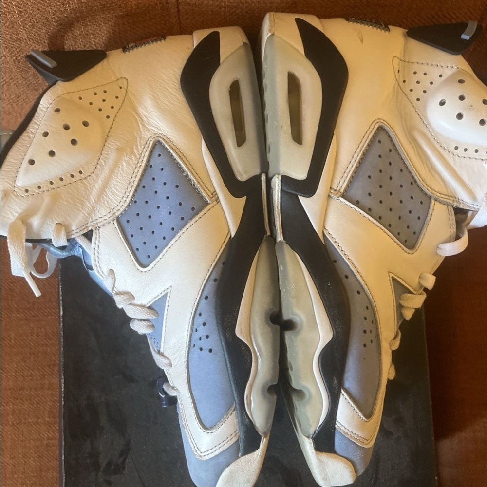 Jordan White and Blue Retro Sneakers
